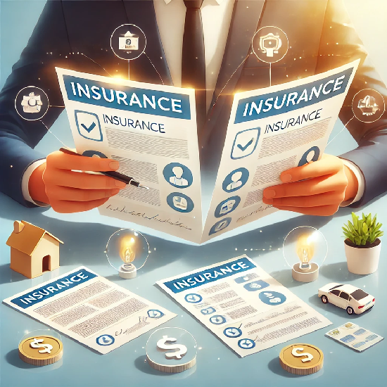 a person comparing insurance plans